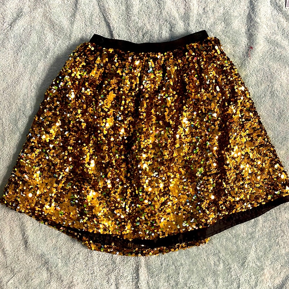 Gold sequin skirt